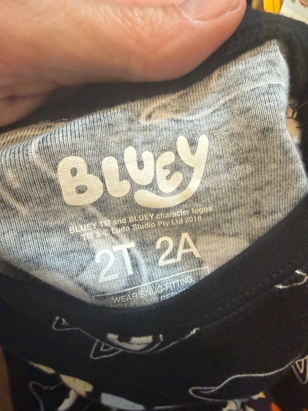Bluey Black Halloween Ghost & Dog Print Leggings 2 piece size 2T pajamas
